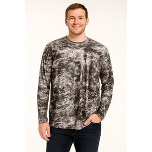 Vapor Apparel Mens Lightweight Long Sleeve Fishing Shirt Large Marble Print